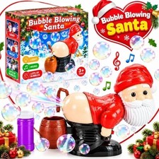 Santa Claus Christmas Bubble Machine Toy with Music  Lights Funny Xmas Gift