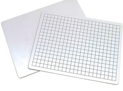 Pacon  2-seitige Mathe-Whiteboards, 1,27 cm Raster/einfarbig, 10 Stück NEU