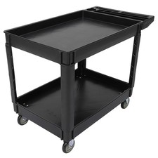 Service Cart 2-Tier 500 LBS Heavy Duty Rolling Utility Cart w/ Wheel  Two Trays