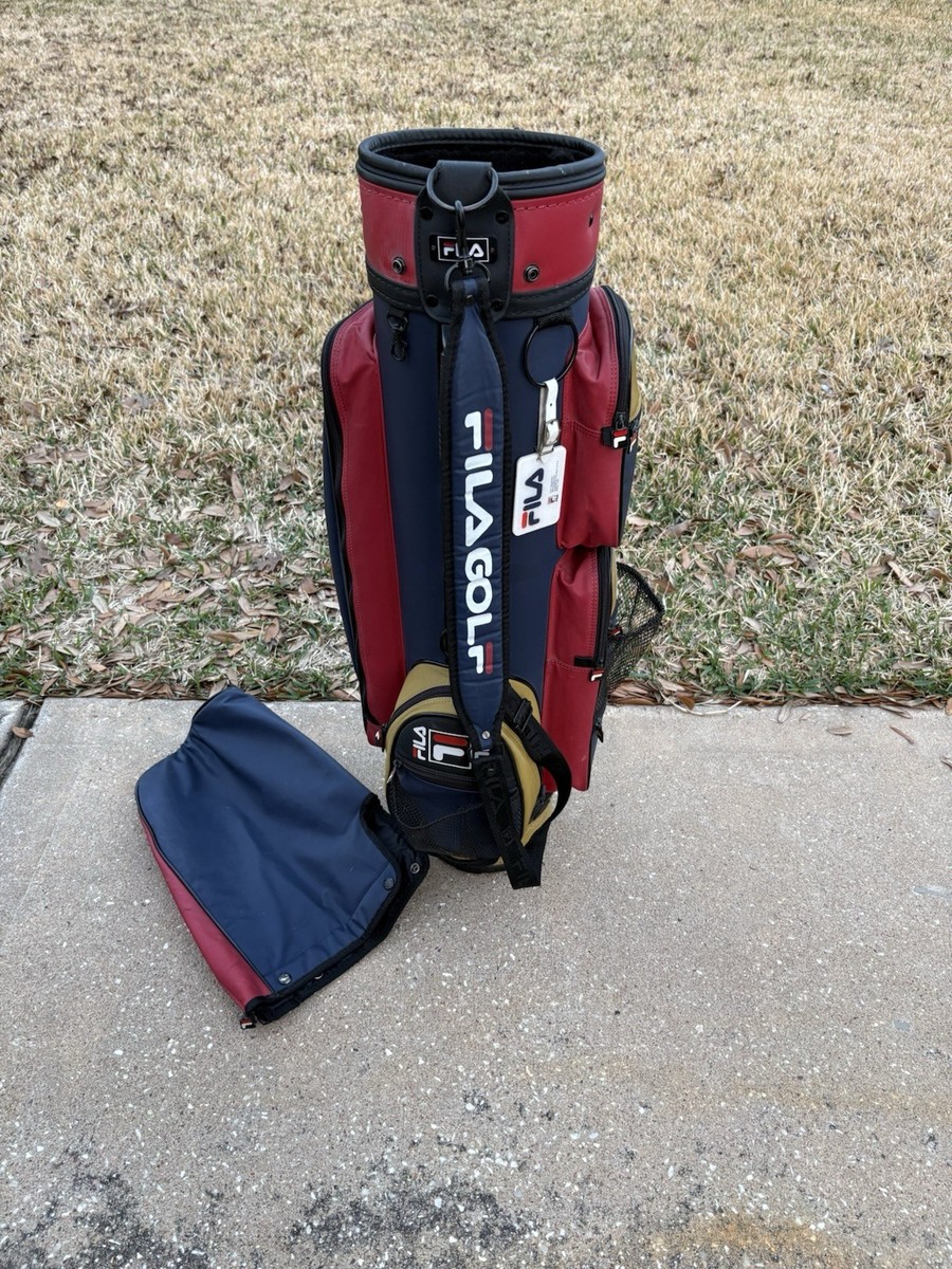 ブランド（バッグ）: FILA GOLF（赤とネイビーのスポーツデザイン） Vintage International golf Bag Fila golf Made In Italy Blue/ Red