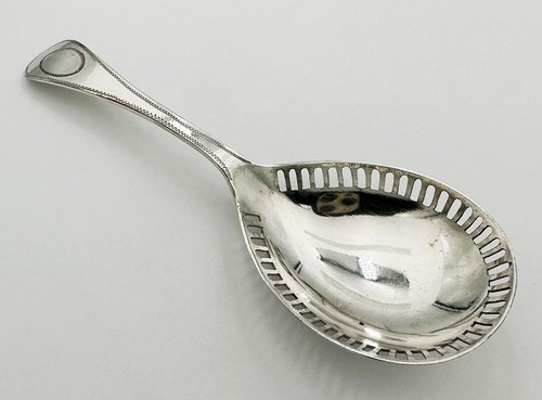 RARE PIERCED CADDY SPOON OLD SHEFFIELD PLATE GEORGE III c1800 - Picture 2 of 3