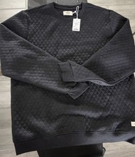 Marine Layer Men's Corbet Quilted Crewneck Soft Sweatshirt X-Large Charcoal
