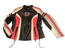 Harley Davidson Limited Edition Womens 2XL Pink Black Motorcycle Leather Jacket