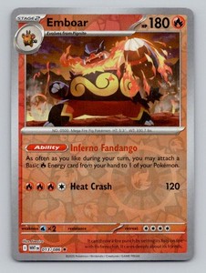 Reverse Holo Emboar #013/086 Rare SV: White Flare Pokemon