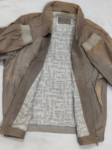 Baldinini Trend Men's Genuine Jacket Brown/Taupe Size 54 Italy image 7