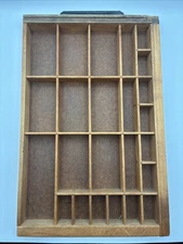 VTG Hamilton Mfg Co Wood Printer Drawer Letterpress Tray Shadowbox Display 17x11