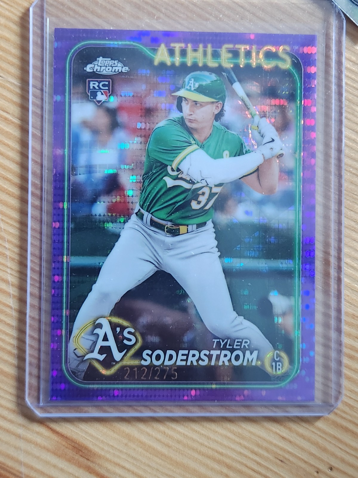 2024 Topps Chrome - Tyler Soderstrom #298 Purple Refractor /250 (RC) Sonar