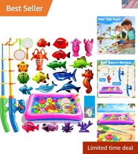 Magnetic Fishing Toys Game Set for Kids  Water Table Bathtub Kiddie Pool Par...