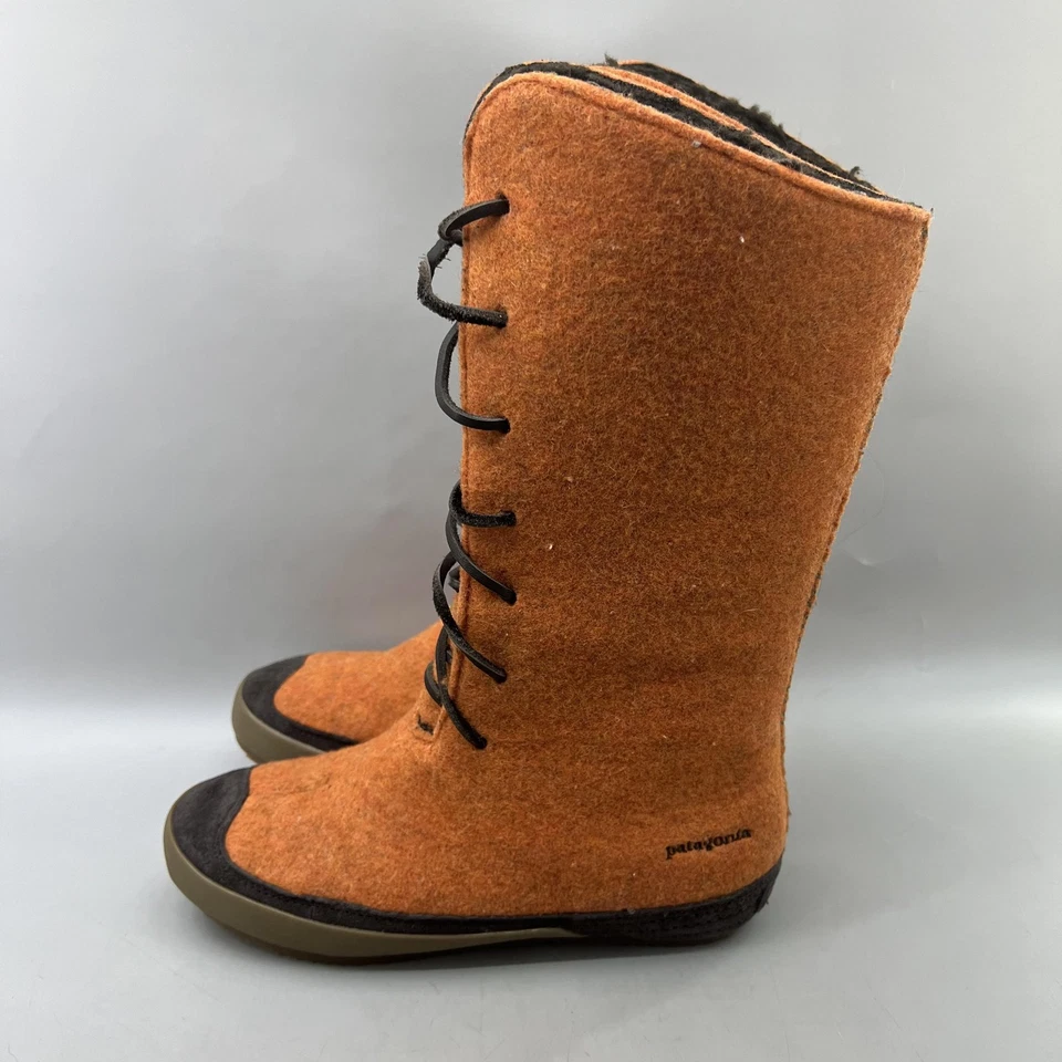 Patagonia Arnoux ботинки женщин размер 7,5 костра оранжевый шерсти середины икры шнурует вверх туфли - Изображение 3 из 4