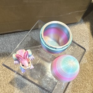 Fantasy Theme Small Rainbow Dragon Figurine with Trinket Box - Dragon Theme