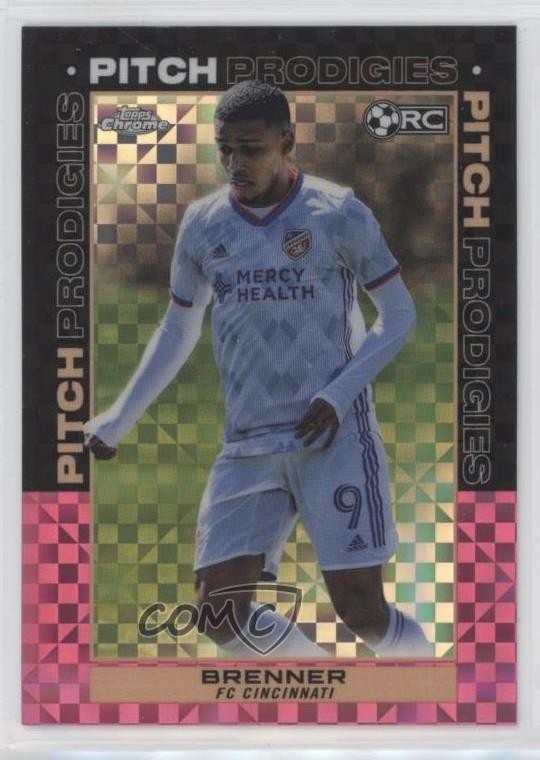 2021 Topps Chrome MLS Pitch Prodigies Pink X-Fractor Brenner #185 Rookie RC h3a