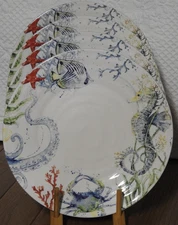 4 Pier 1  Sea Life Dinner Plates 10 3/4” Discontinued