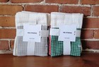 SET - HBC Tea Towels / Silvertone + Multicolor - RARE