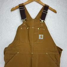 Carhartt Quilt Lined Insulated Duck Bib Overalls Mens 34x30 6FBQZ Brown NWT NOS