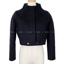 2023SS Dior Women's Cropped Coat in Oblique Navy Wool/Silk 34 Rider jacket ...