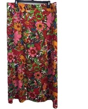 Vtg 1960's Boho Hippy Psychedelic Pink Floral Maxi Print Handmade Skirt OOAK