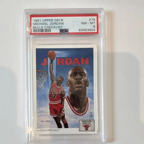 Upper Deck 1991-92 Michael Jordan #75 Bulls Checklist PSA 8 Basketball Card