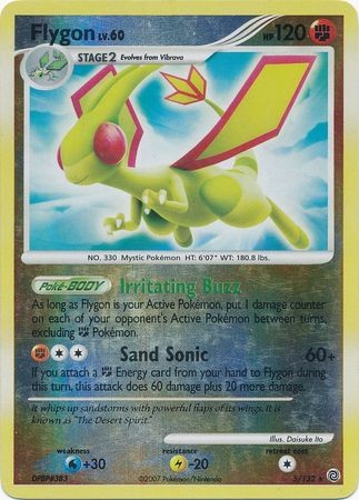 Flygon - 5/132 - Pokemon Secret Wonders Reverse Holo Rare LP