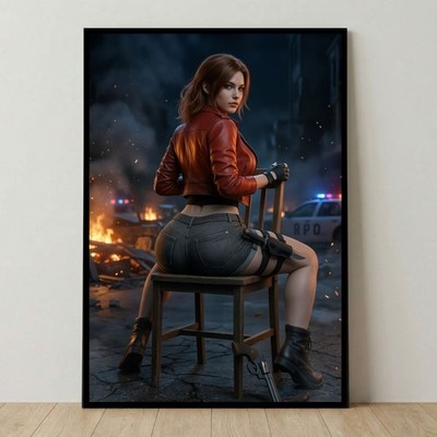Claire Redfield Poster, Resident Evil Wall Art, Video Game Poster, Gamer Decor