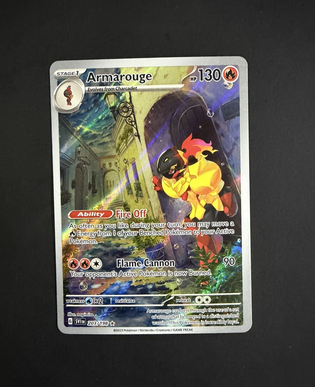 Armarouge 203/198 Scarlet & Violet Illustration Rare Holo Pokemon Card