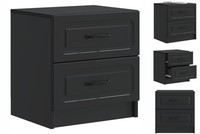 Nachttisch Nachtschrank Nachtkommode Schwarz 43X34,5X44,5 Cm Holzwerkstoff