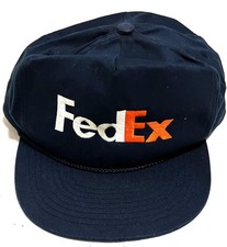 Vintage FedEx Navy Blue Snapback Hat Cap Rope Trim One Size Fits All
