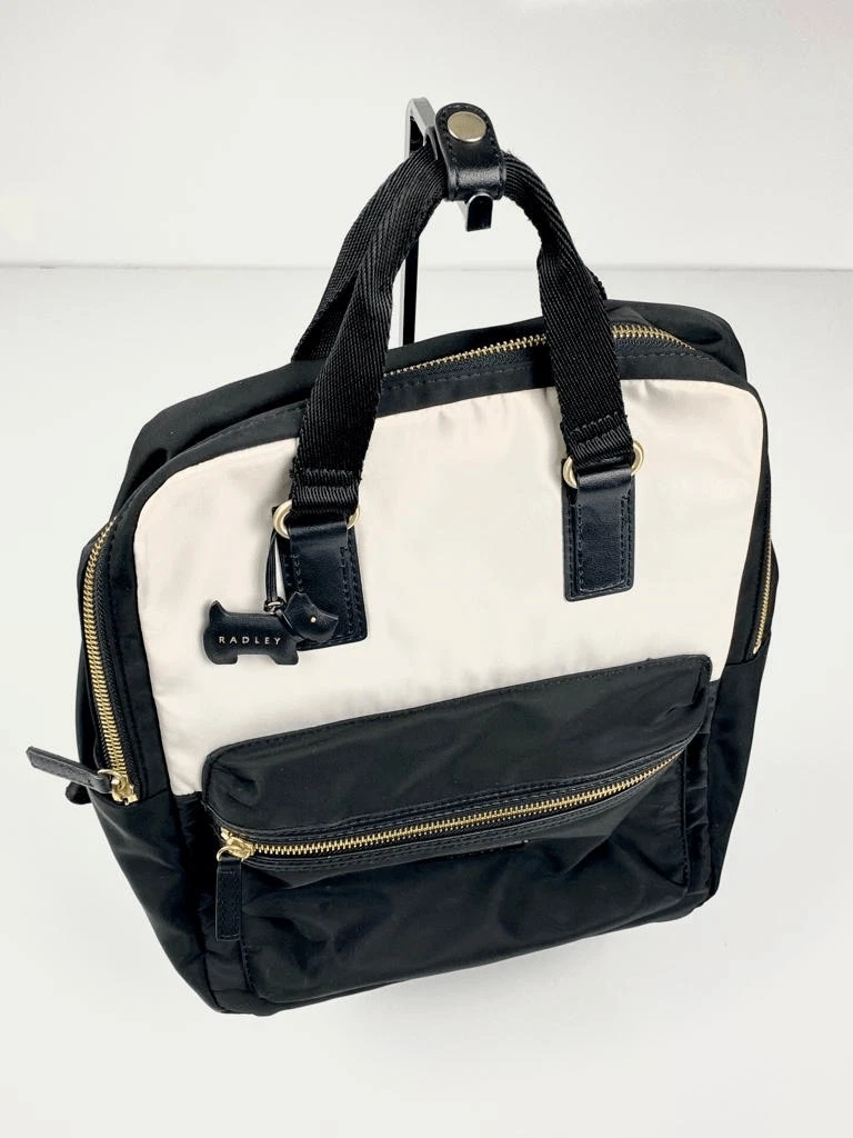 Radley London Eli Mews Zip Around Backpack Large Black White