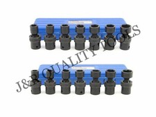 14 Pc 12 Drive Universal Swivel Impact Socket Set Cr Molybdenum Sae Metric
