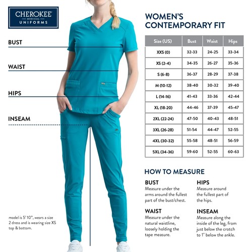 Infinity Cherokee Women's Scrubs V Neck Top Black CK865A - Size M, NWT - 第 4/10 張圖片