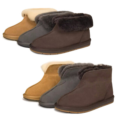 UGG Slippers Women's Mens Australian Premium Sheepskin Wool