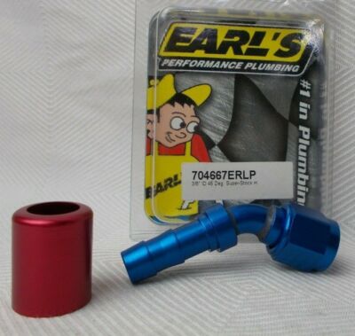 Hose Fitting 3/8'' I.D. 45°-6 Crimp Super Stock Earls Performance 704667ERLP