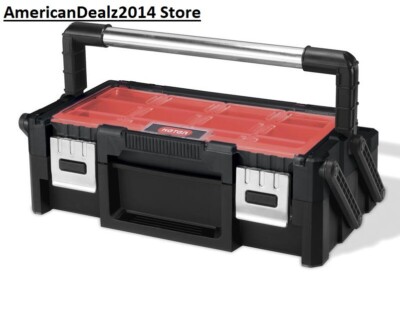 18'' Heavy Duty Latching Removable Bins Cantilever Tool Box Storage Organizer