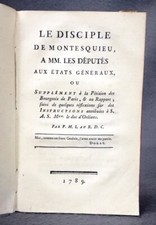 Rivoluzione francese. Disciple de Montesquieu a deputes aux Etats Generaux, 1767