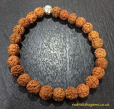 Rudraksha Bouddha Budha Perles Bracelet Poignet Mala Yoga Méditation Hindou