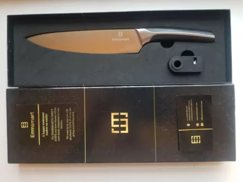 Emmsmart Ultra Sharp 8 Inch Forged Professional Chef's Knife w/Sharpener - NEW