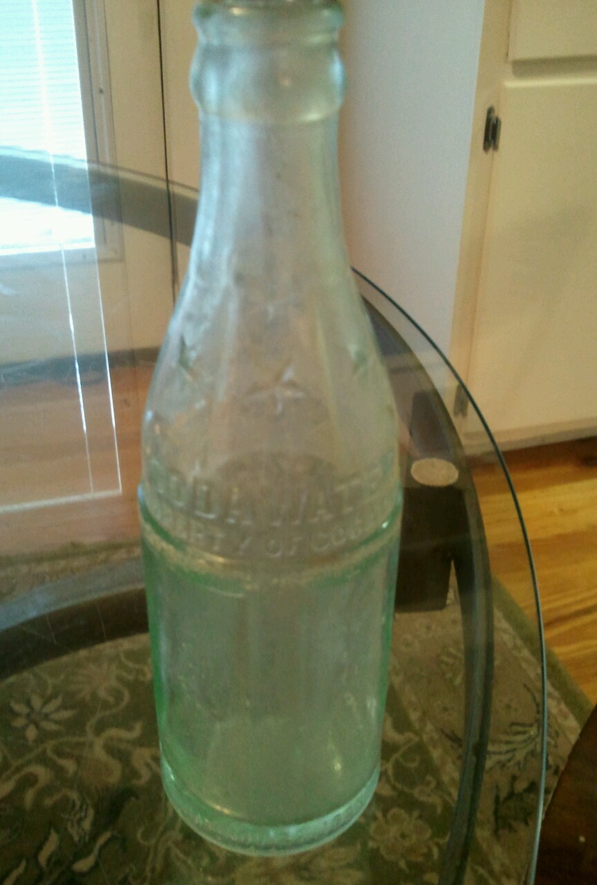 Four Sided Soda Water Bottle, property of CocaCola Bottling Co