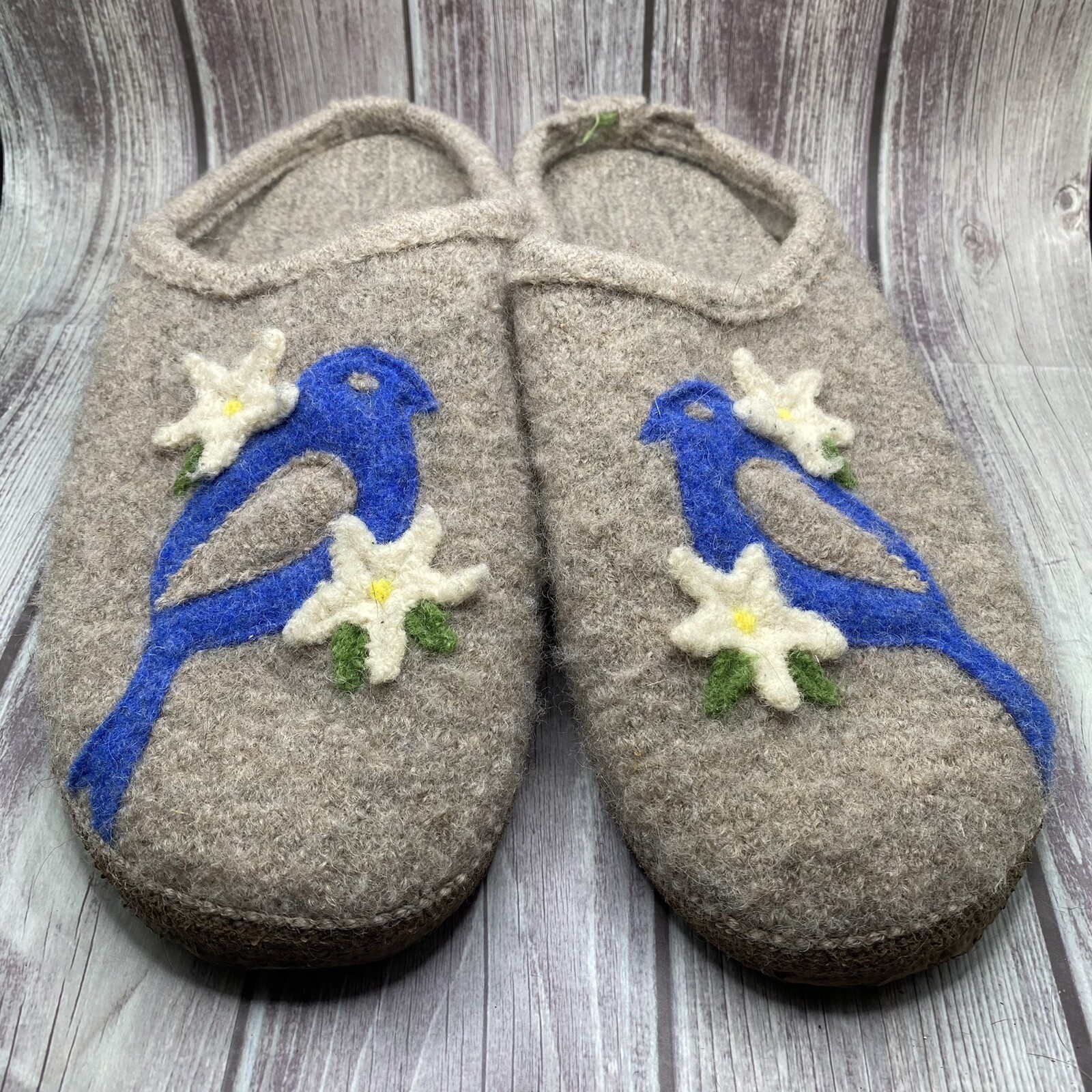 SAOLA Ciabatta Giesswein taglia 40 ultra comoda lana bollente grigio uccellino flora suola gomma LEGGI