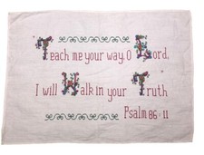 Cross Stitch Psalm 86:11 Teach Me Your Way O Lord I Will Walk In Your Truth Vtg