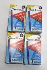 Paper Mate Write Bros Stick Ballpoint Pen Blue Ink 1mm Lot Of 4 12 Packs