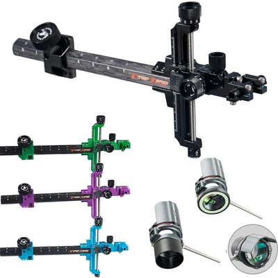 Bogenschießen Compoundbogen Visier 9" Carbon Bar CNC Aluminium Wettkampf Ziel TP8810 - Bild 1 von 4