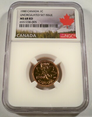 1980 1c CANADA NGC MS 68 RD CENT PENNY MS 68 RED | eBay