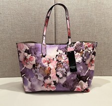 Mondani New York Women's Shopper Tote Handbag Purple & Pink Floral Nwt Rare!