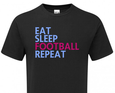 Eat Sleep Football Repeat Claret And Blue Tshirt Fanmade Merchandise