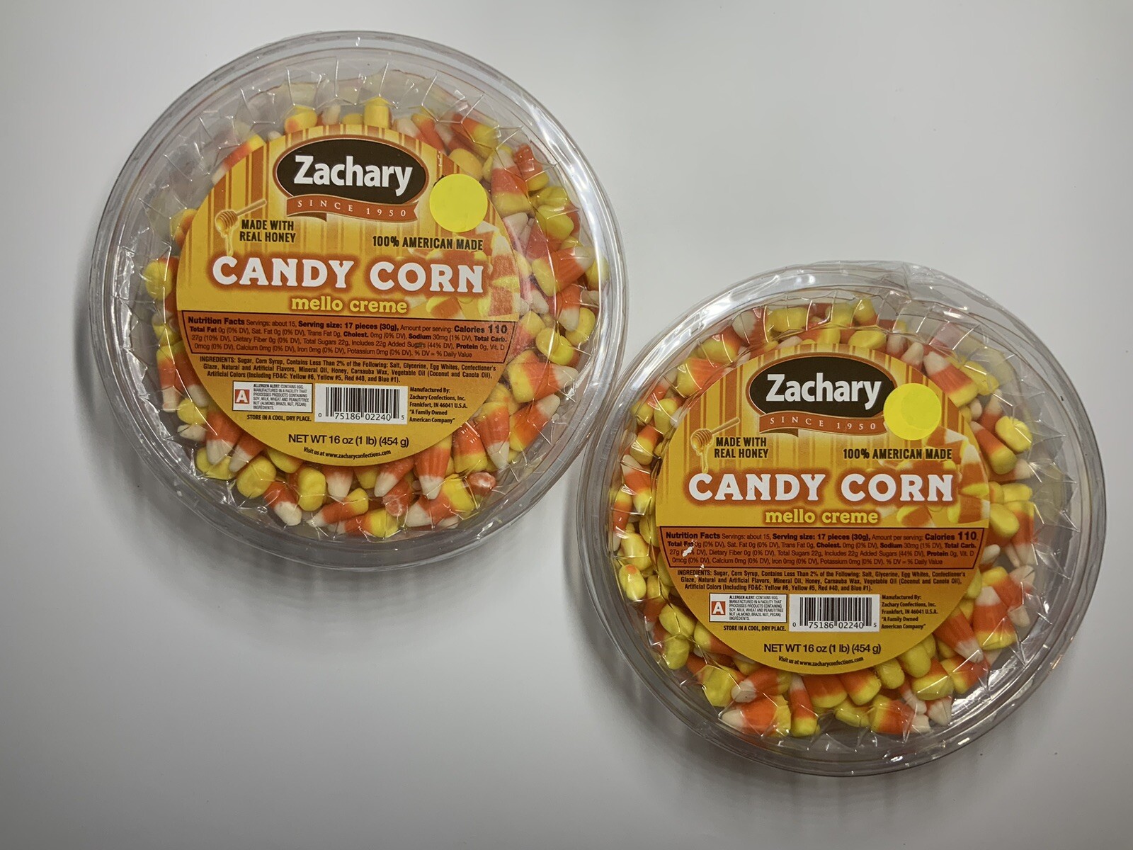 Zachary Candy Corn Mello Crème With Real Honey (2) 16 lb Tubs BB 7/24
