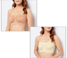 Breezies Set of 2 Seamless Underwire Bandeau Bras-French Ivory/Cork-XL-A395478