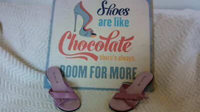Tom McAn Pink Leather Slide Sandals Women's Size 7.5 M - EXC COND