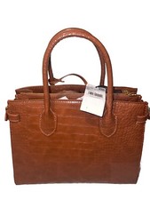 Mango Women's Crocodile-Effect Double Handle Bag