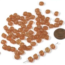 Czech Pressed Druk Small Pillow Glass Beads Brown Opal 6x8mm 80pcs CL114
