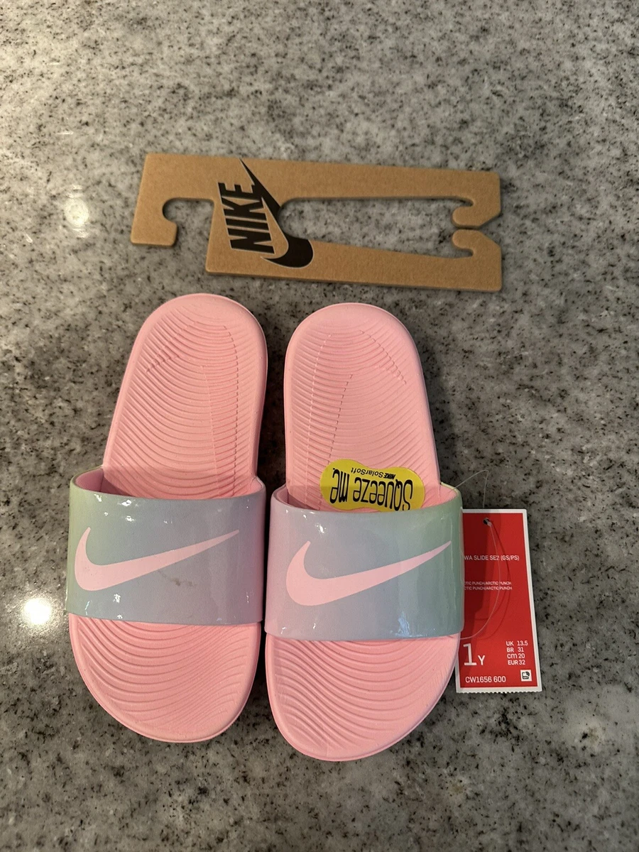 Pink nike store kawa slides