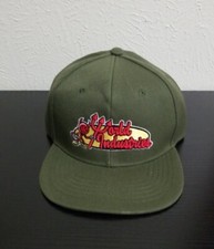 World Industries Skateboard Snapback Hat Flameboy Willy Olive 90s Rare Vintage